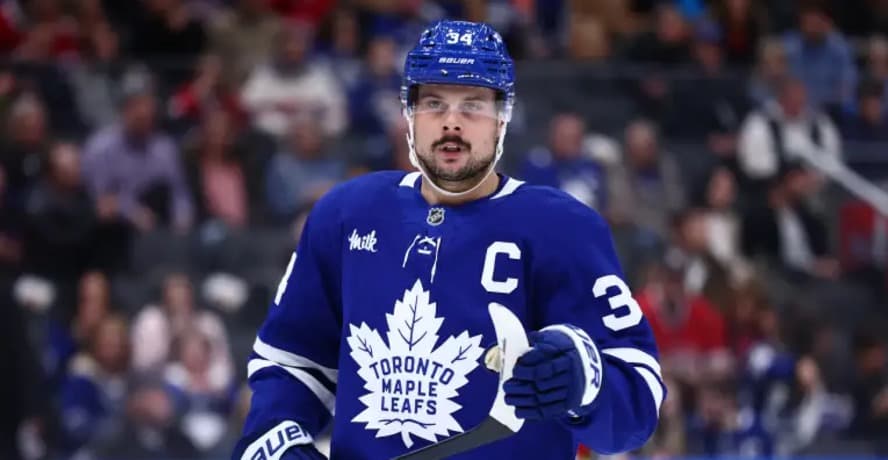 Gavin McKenna Toronto Maple Leafs rookie skating in his first season with the club