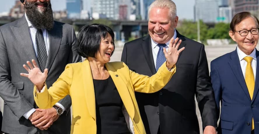 Olivia Chow re-election 2026 campaign launch rally at the Danforth Music Hall in Toronto ahead of the October vote.