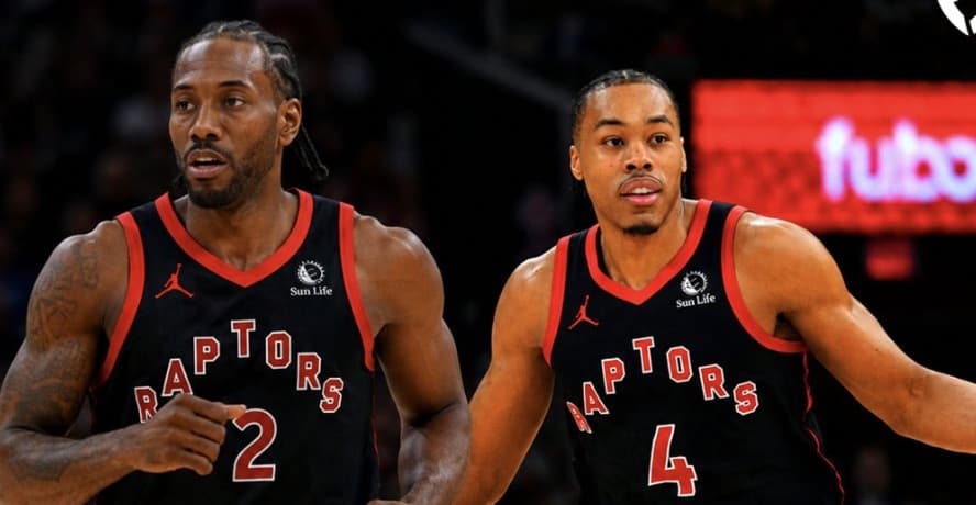 Toronto Raptors 2026-27 season preview graphic featuring the Raptors and Kawhi Leonard